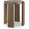 image:imageSignature Design by Ashley Round Marble Top End Table Brown