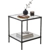 image:imageSignature Design by Ashley Ryandale Square End Table Brass Glass amp MarbleAntique Black