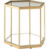 image:imageSignature Design by Ashley Veerwick Glam Metal Accent Table with Glass Top and Lower Shelf Metallic