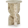 image:imageSignature Design by Ashley Wrenlane Contemporary Marble Accent Table Black amp WhiteBeige