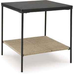 image:imageSignature Design By Ashley Minrich Eclectic Accent Table with Lower Shelf Black amp Light Brown