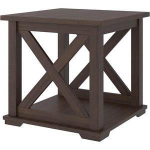 image:imageSignature Design by Ashley 1Piece End Table Farmhouse Square with ShelfDark Brown