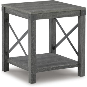 image:imageSignature Design by Ashley 1Piece End Table Farmhouse Square with ShelfDark Gray