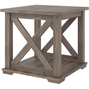 image:imageSignature Design by Ashley 1Piece End Table Farmhouse Square with ShelfGrey