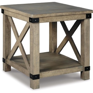 image:imageSignature Design by Ashley 1Piece End Table Farmhouse Square with ShelfRustic Brown