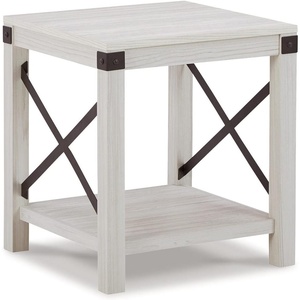 image:imageSignature Design by Ashley 1Piece End Table Farmhouse Square with ShelfWhite