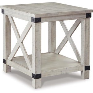 image:imageSignature Design by Ashley 1Piece End Table Farmhouse Square with ShelfWhitewash