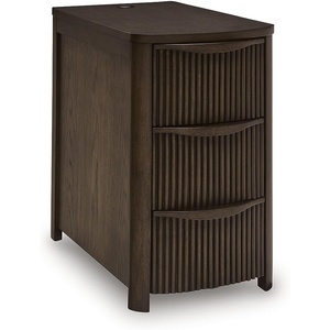 image:imageSignature Design by Ashley 1Piece Narrow End Table with Drawers and USBDark Brown
