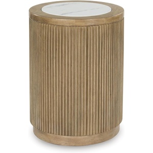 image:imageSignature Design by Ashley Camdill End Table Round Faux MarbleLight Brown