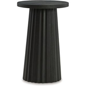 image:imageSignature Design by Ashley Ceilby Round Pedestal Accent Side Table BlackBlack