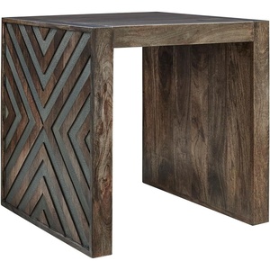image:imageSignature Design by Ashley Dreggan Casual End Table with Diamond Pattern Dark Brown