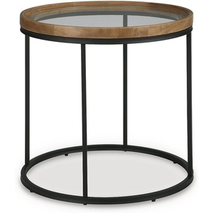 image:imageSignature Design by Ashley Korajane Round End Table Gold 20 InchLight Brown  Black