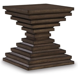 image:imageSignature Design by Ashley Korajane Round End Table Gold 20 InchWarm Brown