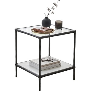 image:imageSignature Design by Ashley Ryandale Square End Table Brass Glass amp MarbleAntique Black