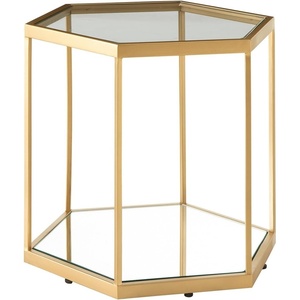 image:imageSignature Design by Ashley Veerwick Glam Metal Accent Table with Glass Top and Lower Shelf Metallic