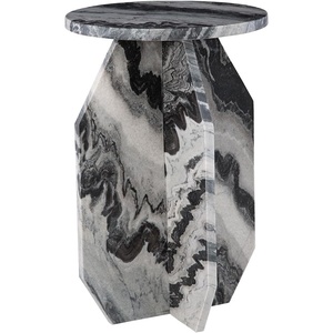 image:imageSignature Design by Ashley Wrenlane Contemporary Marble Accent Table Black amp WhiteBlack  White