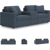 image:imageSignature Design by Ashley 3Piece Modular Sectional Couch Ink BlueSymmetrical