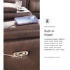 image:imageSignature Design by Ashley 5Piece Leather Power Reclining SectionalBrown