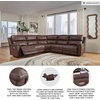 image:imageSignature Design by Ashley 5Piece Leather Power Reclining SectionalBrown