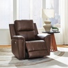 image:imageSignature Design by Ashley 5Piece Leather Power Reclining SectionalBrown