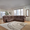 image:imageSignature Design by Ashley 5Piece Leather Power Reclining SectionalBrown