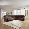 image:imageSignature Design by Ashley 5Piece Leather Power Reclining SectionalBrown