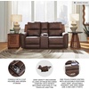 image:imageSignature Design by Ashley 5Piece Leather Power Reclining SectionalBrown