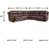 image:imageSignature Design by Ashley 5Piece Leather Power Reclining SectionalBrown