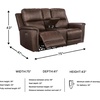 image:imageSignature Design by Ashley 5Piece Leather Power Reclining SectionalBrown
