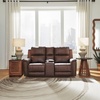 image:imageSignature Design by Ashley 5Piece Leather Power Reclining SectionalBrown