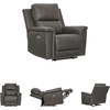 image:imageSignature Design by Ashley 5Piece Leather Power Reclining SectionalGrey