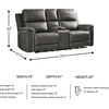 image:imageSignature Design by Ashley 5Piece Leather Power Reclining SectionalGrey