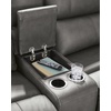 image:imageSignature Design by Ashley 5Piece Leather Power Reclining SectionalGrey