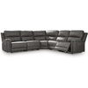 image:imageSignature Design by Ashley 5Piece Leather Power Reclining SectionalGrey