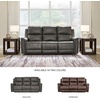 image:imageSignature Design by Ashley 5Piece Leather Power Reclining SectionalGrey