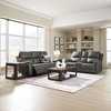 image:imageSignature Design by Ashley 5Piece Leather Power Reclining SectionalGrey