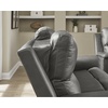 image:imageSignature Design by Ashley 5Piece Leather Power Reclining SectionalGrey