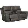image:imageSignature Design by Ashley 5Piece Leather Power Reclining SectionalGrey