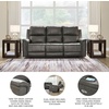 image:imageSignature Design by Ashley 5Piece Leather Power Reclining SectionalGrey