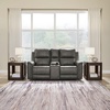 image:imageSignature Design by Ashley 5Piece Leather Power Reclining SectionalGrey