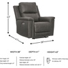 image:imageSignature Design by Ashley 5Piece Leather Power Reclining SectionalGrey