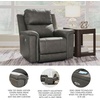 image:imageSignature Design by Ashley 5Piece Leather Power Reclining SectionalGrey
