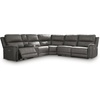 image:imageSignature Design by Ashley 5Piece Leather Power Reclining SectionalGrey