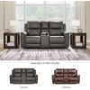 image:imageSignature Design by Ashley 5Piece Leather Power Reclining SectionalGrey