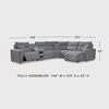 image:imageSignature Design by Ashley 5Piece Power Reclining Sectional Sofa GrayL Shape