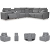 image:imageSignature Design by Ashley 5Piece Power Reclining Sectional Sofa GrayL Shape