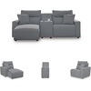 image:imageSignature Design by Ashley 5Piece Power Reclining Sectional Sofa GrayLeft Hand Facing