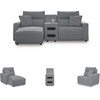 image:imageSignature Design by Ashley 5Piece Power Reclining Sectional Sofa GrayLeft Hand Facing