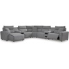 image:imageSignature Design by Ashley 5Piece Power Reclining Sectional Sofa GrayLeft U Shape