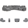 image:imageSignature Design by Ashley 5Piece Power Reclining Sectional Sofa GrayLeft U Shape